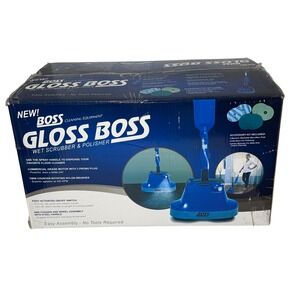 Boss Cleaning Equipment Gloss Boss Deluxe Wet Scrubber Polisher Blue B200-S
